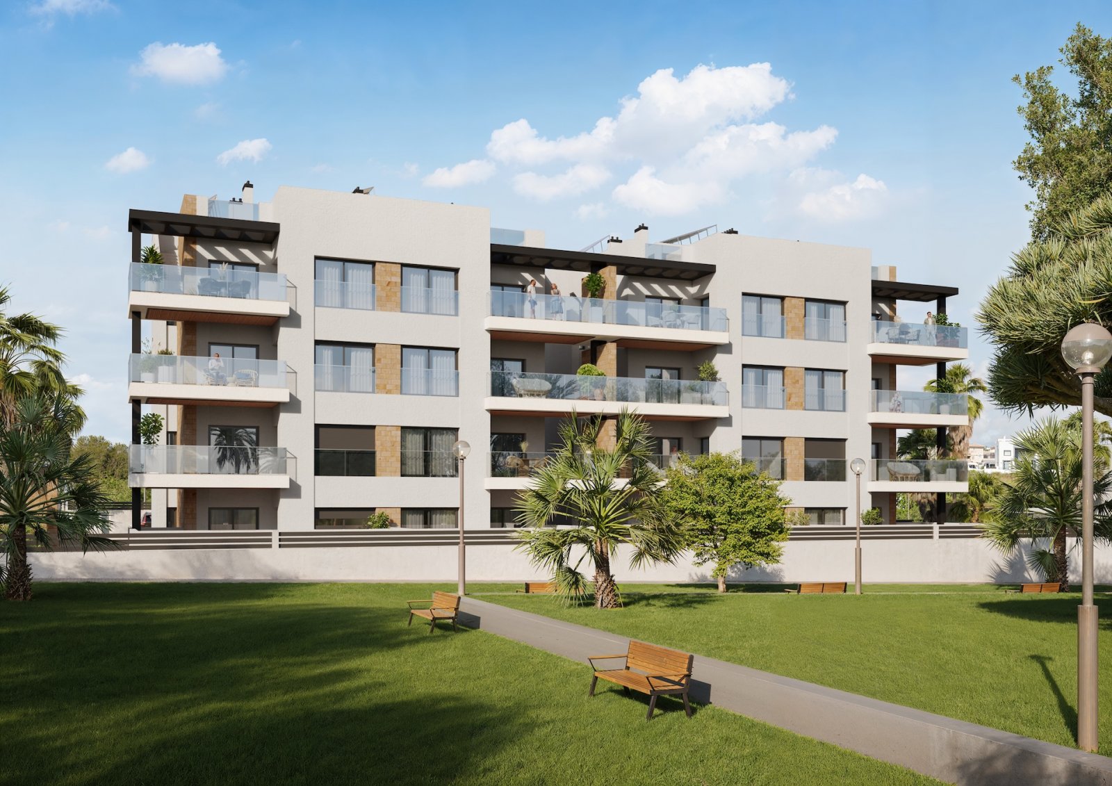 Torrevieja, Alicante: Модерен апартамент, на 1 км от морето с басейн и фитнес зала, Торревиеха 