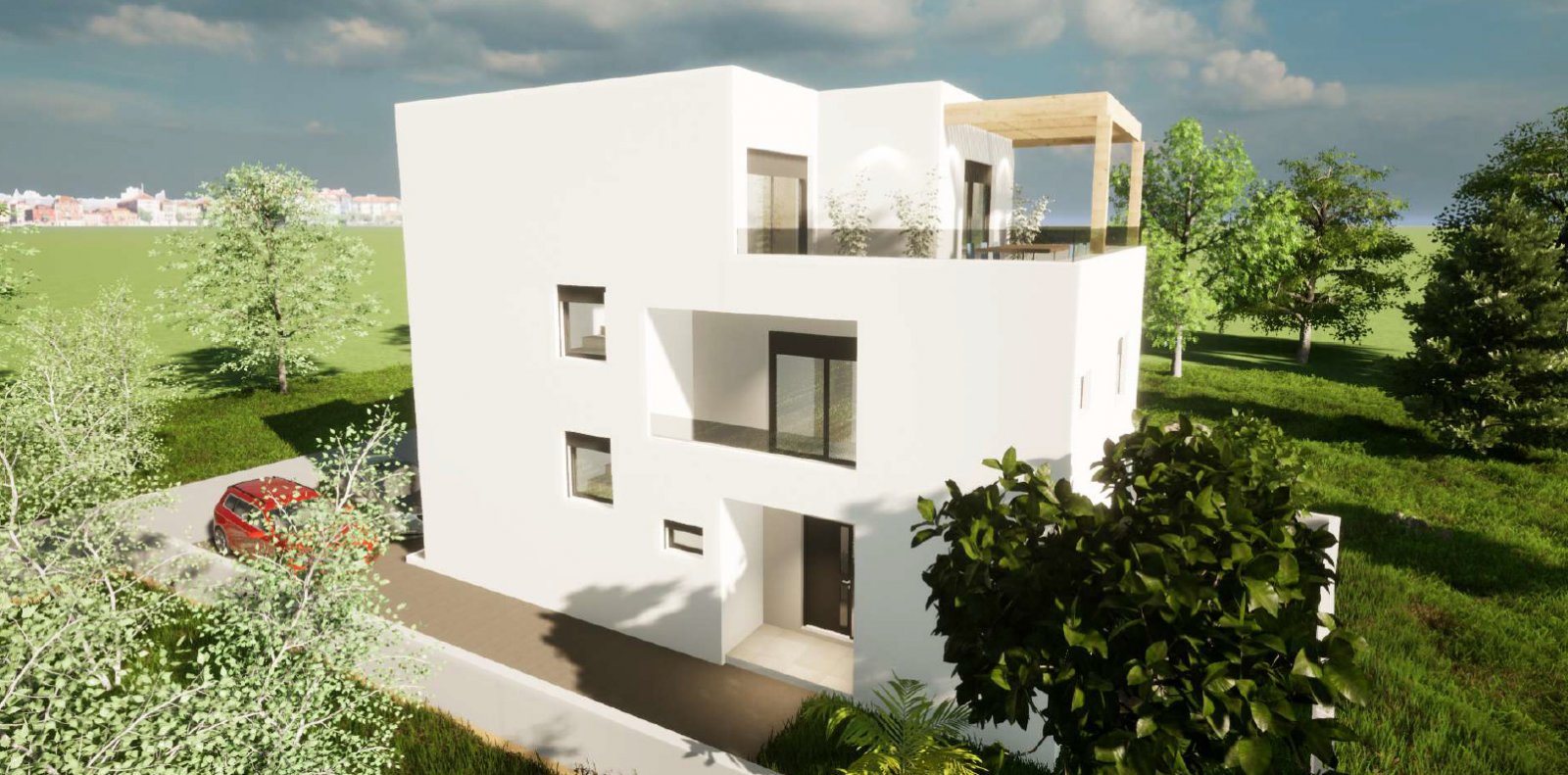 Модерна триетажна къща с гледка към морето само на 300 метра от плажа – Водице, Срима