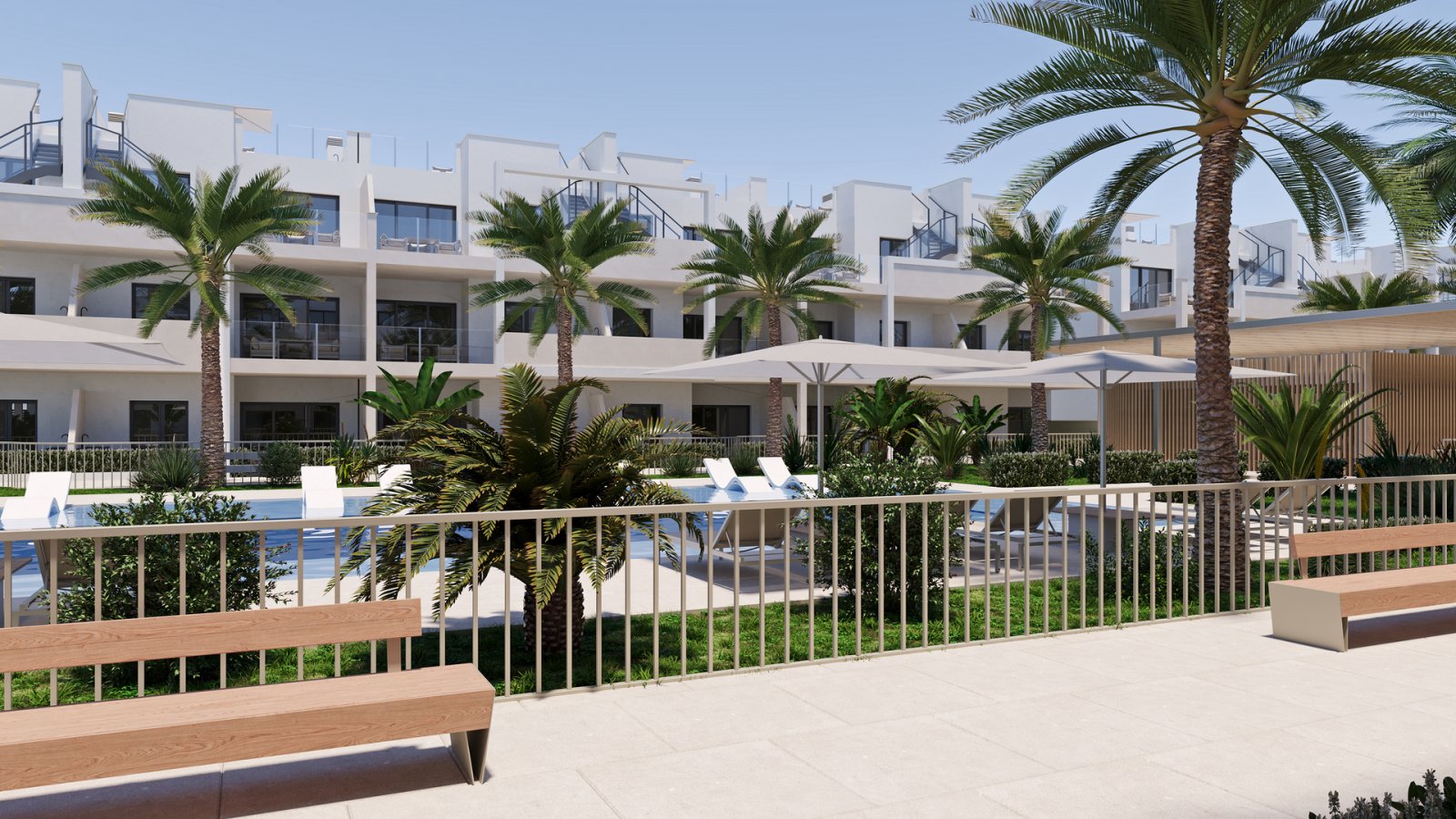 Модерни апартаменти близо до летището, с басейн и градини, Торе-Пачеко