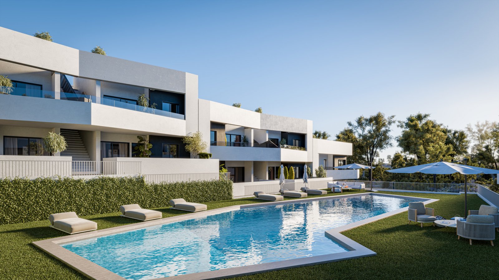 Модерни апартаменти със самостоятелна градина и басейн, Сан Мигел де Салинас