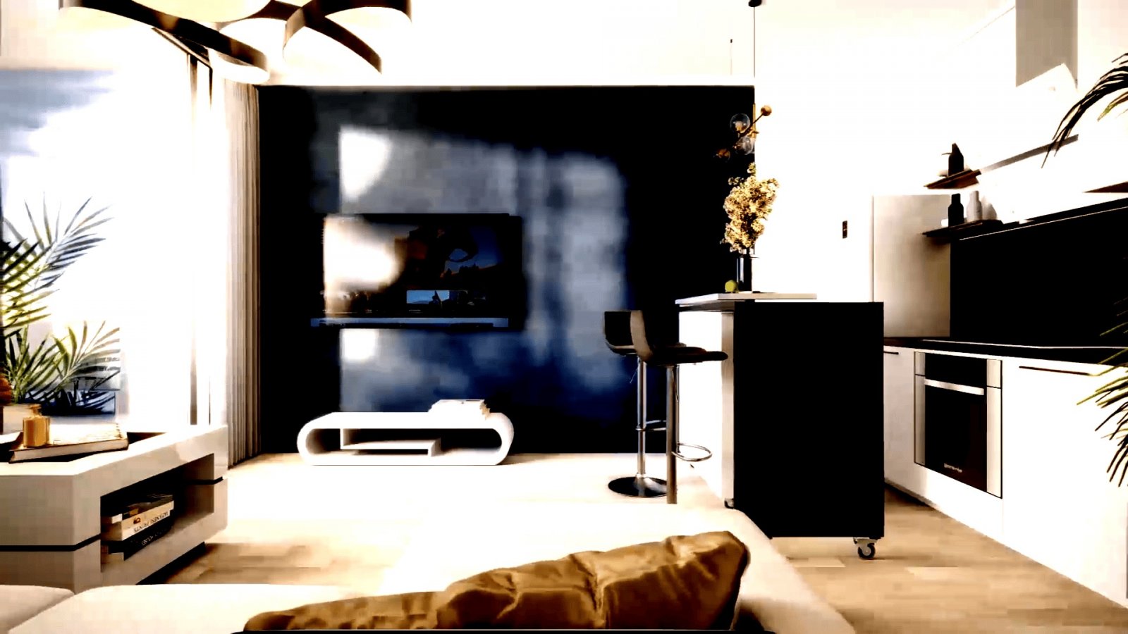 Модерни апартаменти край морето с басейн и солариум, Торревиеха