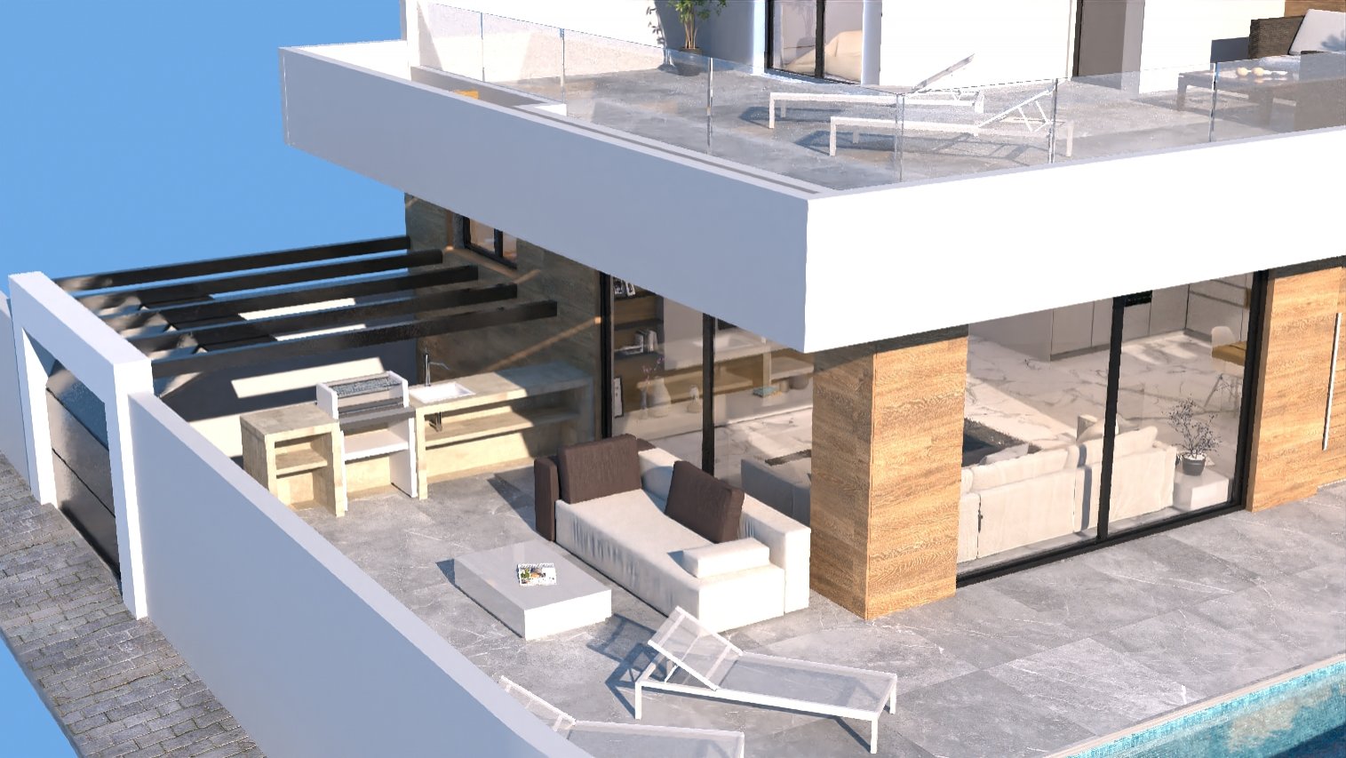 Модерни таунхауси, частен басейн и гараж, Сиудад Кесада