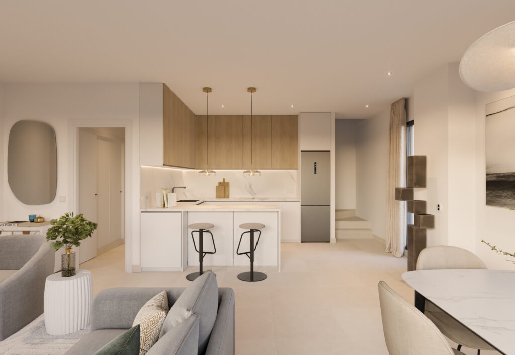 Просторни таунхауси, на 4 км от морето с басейн, Алгаробо