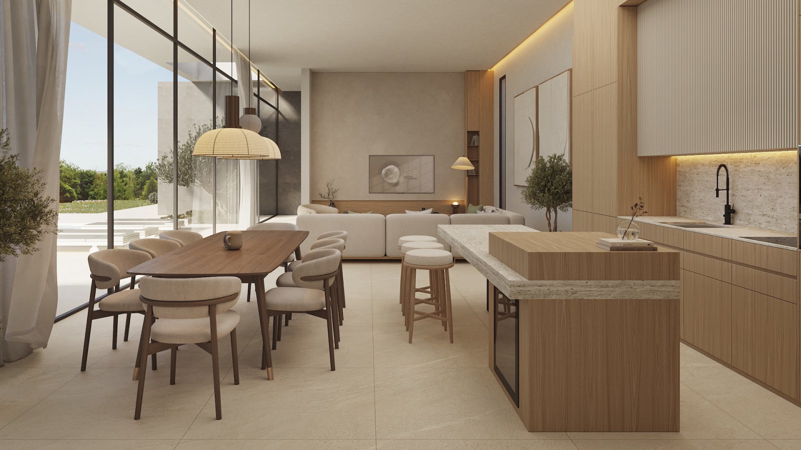 Луксозна вила с басейн и тераса на 1,3 км от морето в Калпе