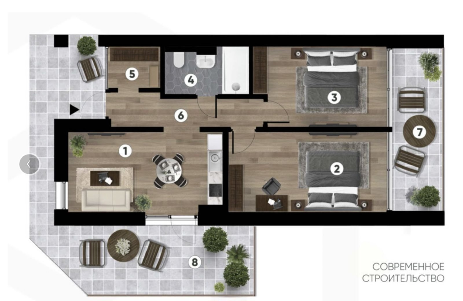 Тристаен апартамент в жилищния комплекс ForestClub B – Варна.