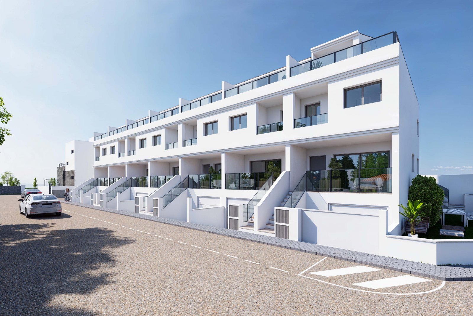 Модерни таунхауси, частни тераси и басейн, Рафал