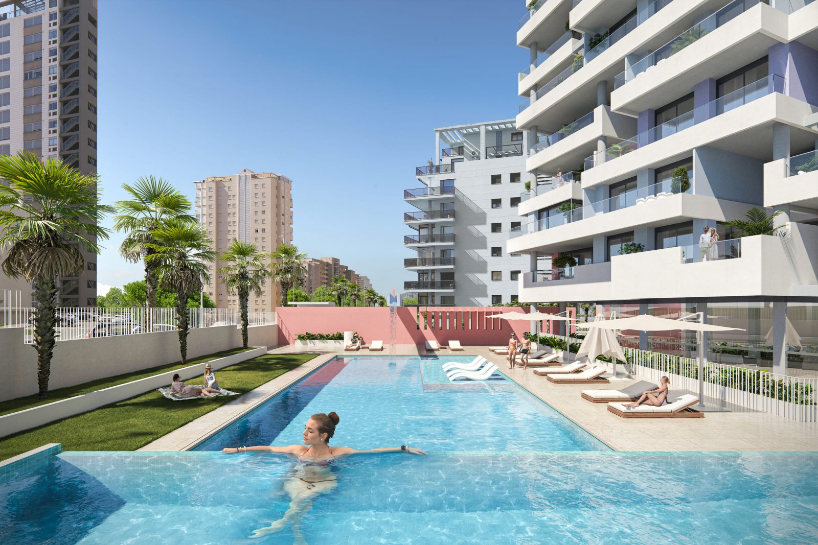 Calpe, Alicante: модерни апартаменти и мезонети, на 100 м от морето, Калпе 