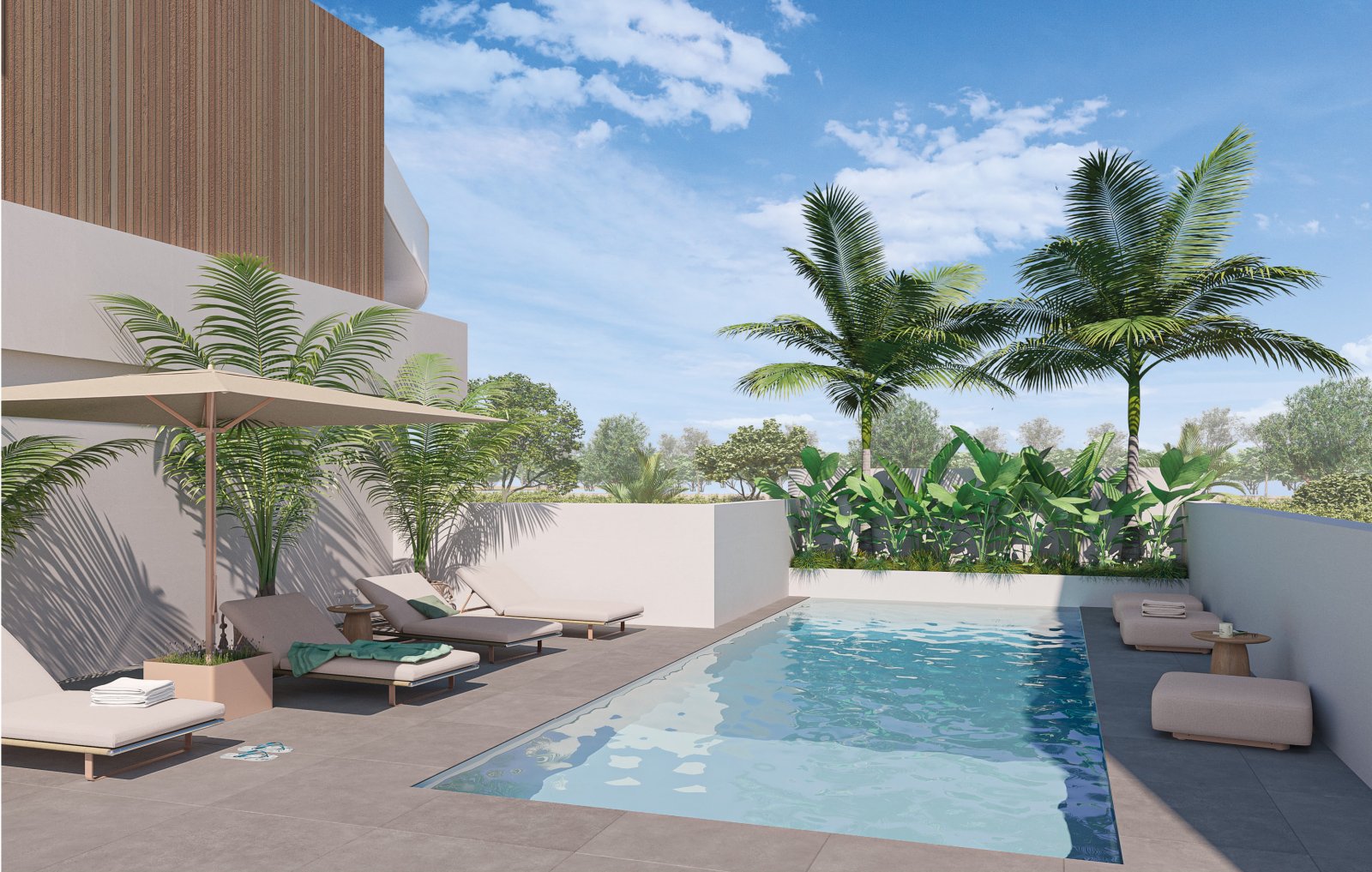 Слънчеви таунхауси, частни градини и басейн, Пилар де ла Орадада