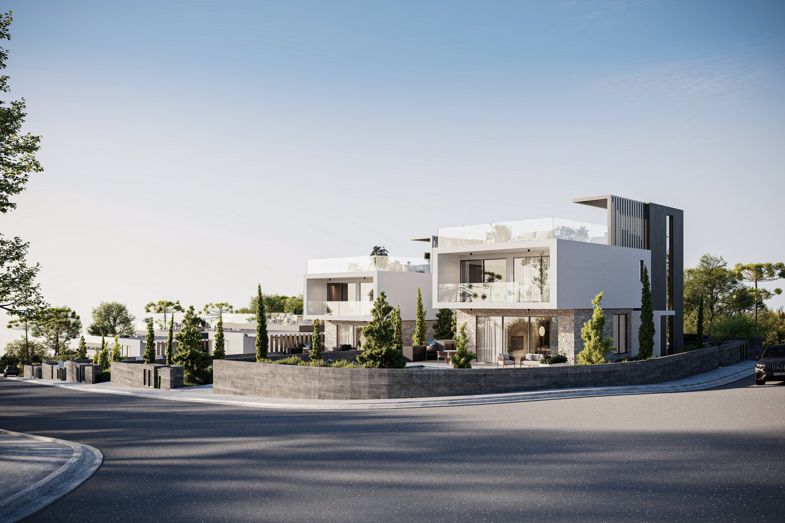 Montes Residences 2-етажна | Луксозни вили с гледка към морето в Тала, Пафос
