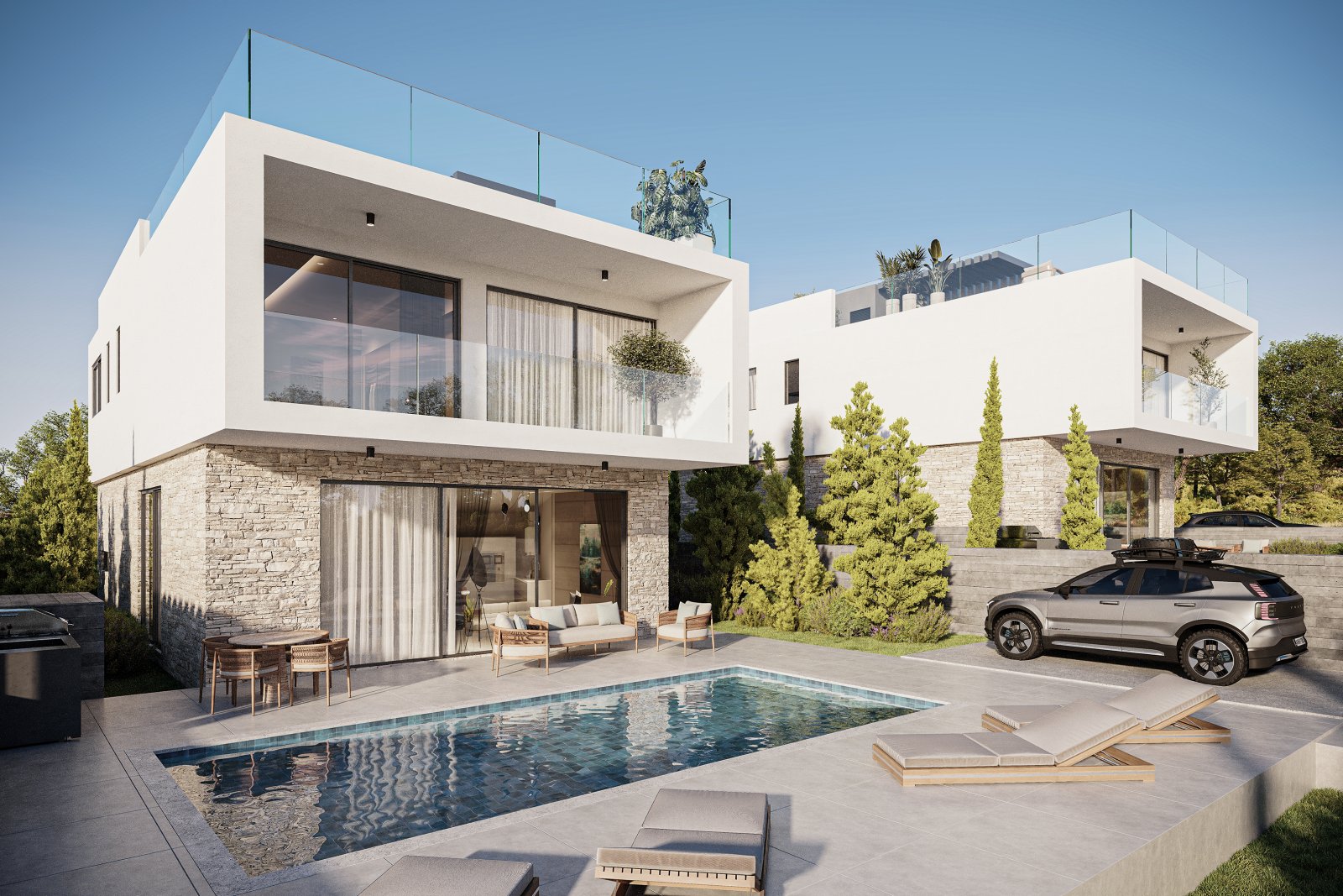 Montes Residences 2-етажна | Луксозни вили с гледка към морето в Тала, Пафос