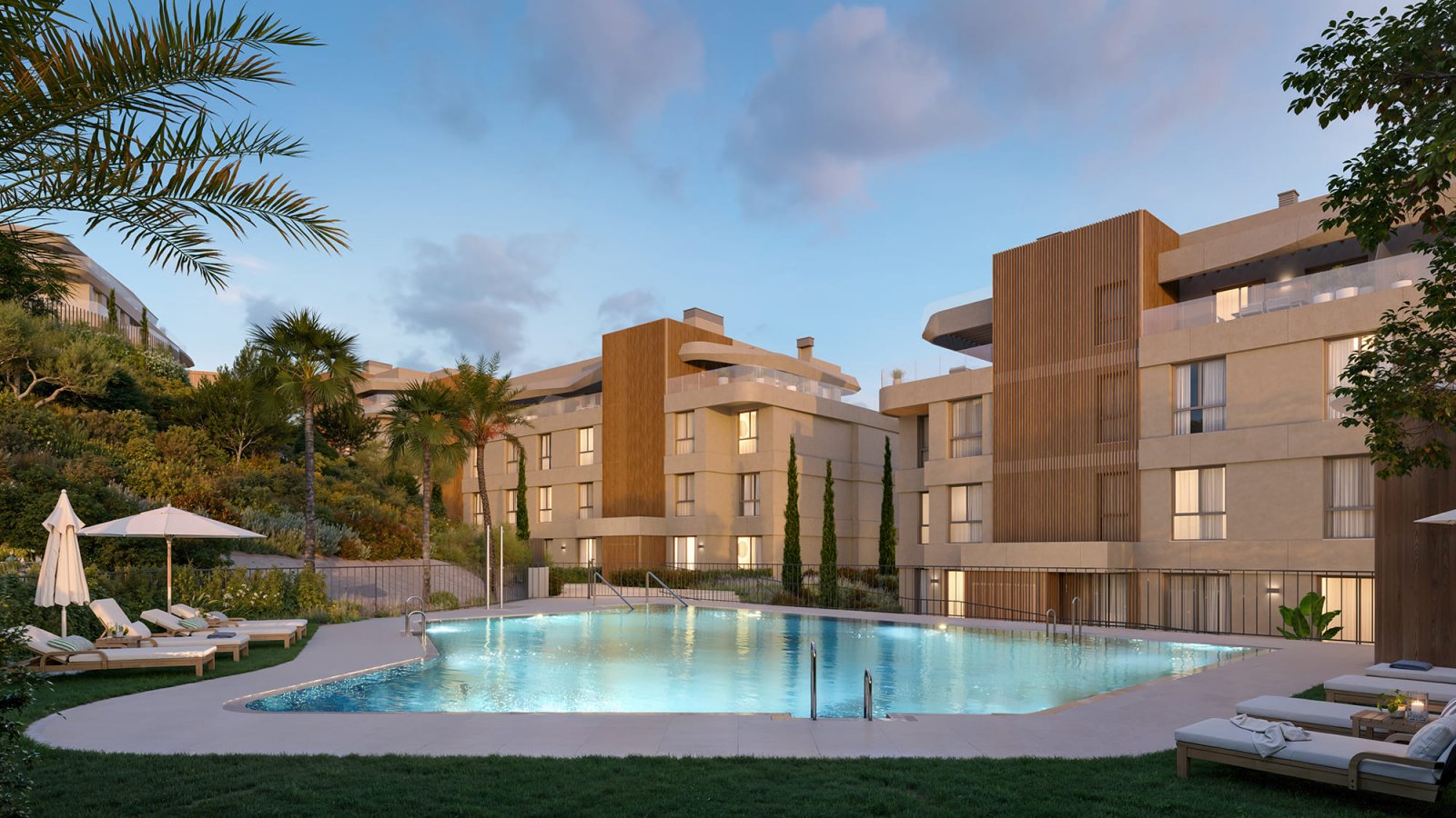 Модерни апартаменти с изглед към морето, Las Lagunas de Mijas