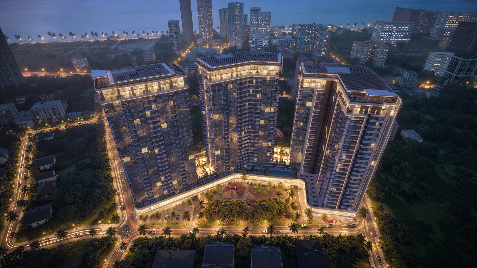 Студио на висок етаж с гледка към морето в Artex Parkline – New Boulevard, Батуми, Грузия