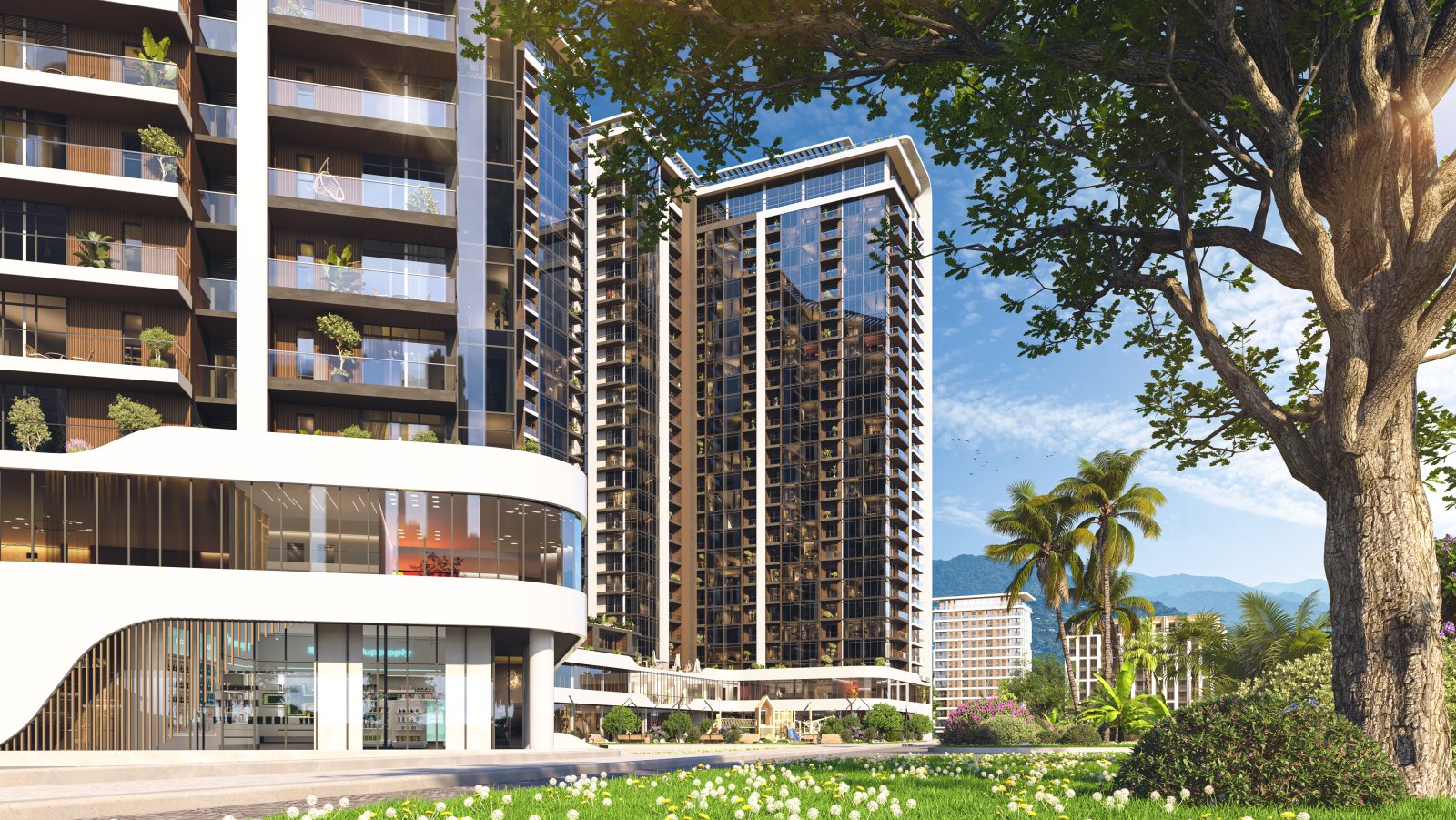Студио на висок етаж с гледка към морето в Artex Parkline – New Boulevard, Батуми, Грузия