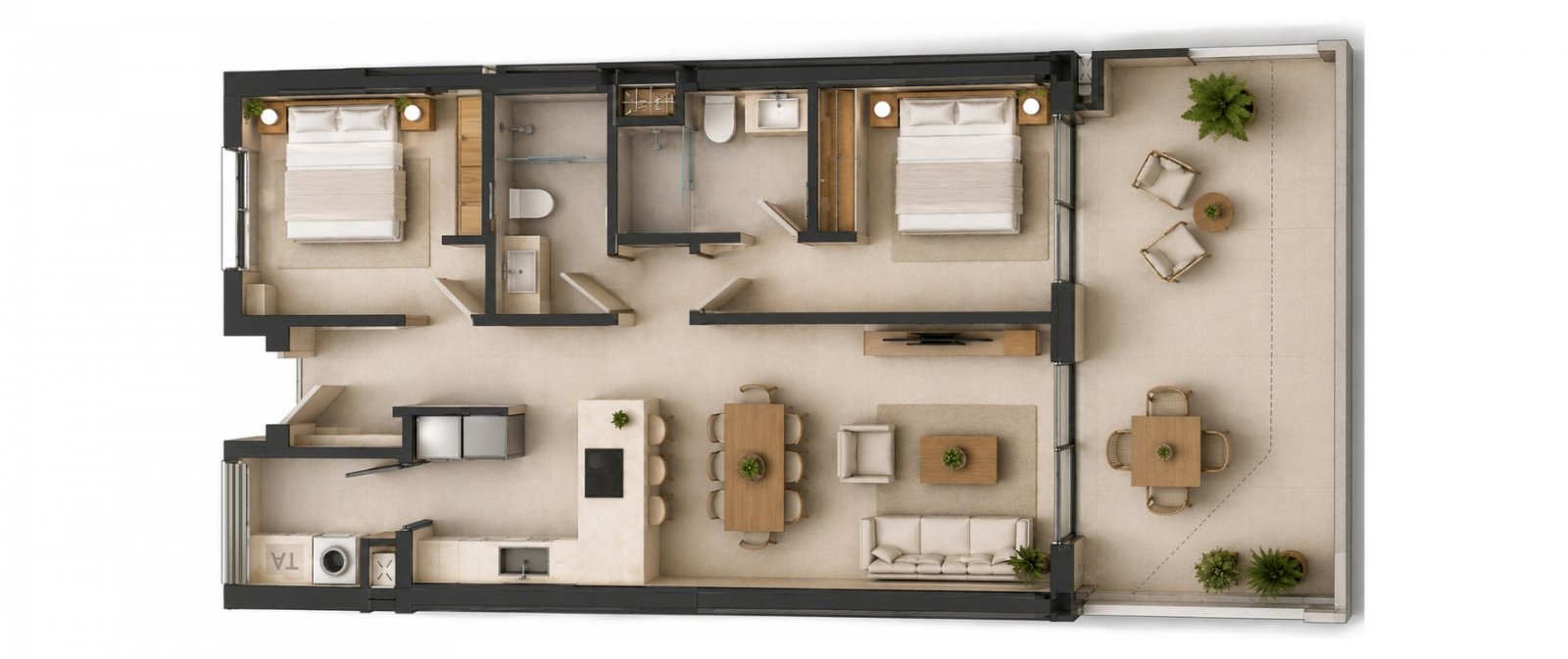 Пентхаус с 3 спални и гигантска тераса от 117 м², Капдепера, Испания