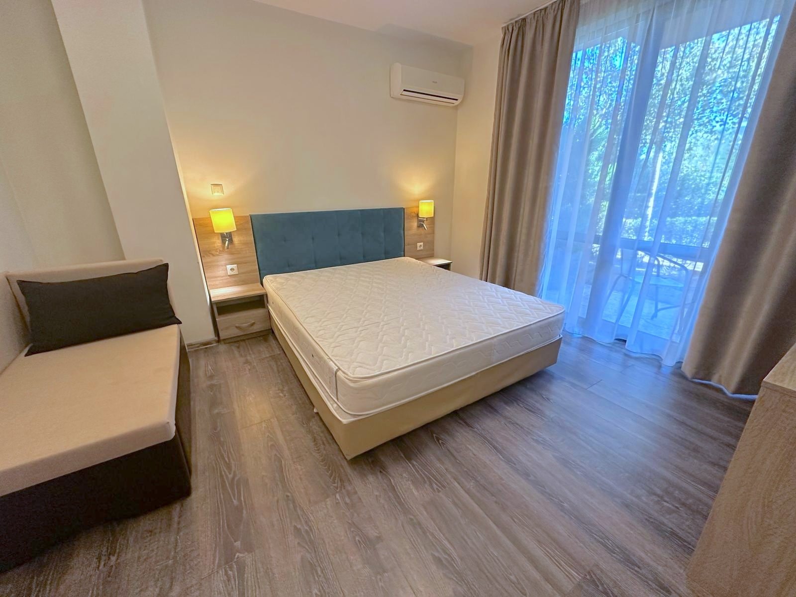 Стилно студио от 34 м² в Tarsis Nova, Слънчев бряг, България с собствен двор и тревна площ