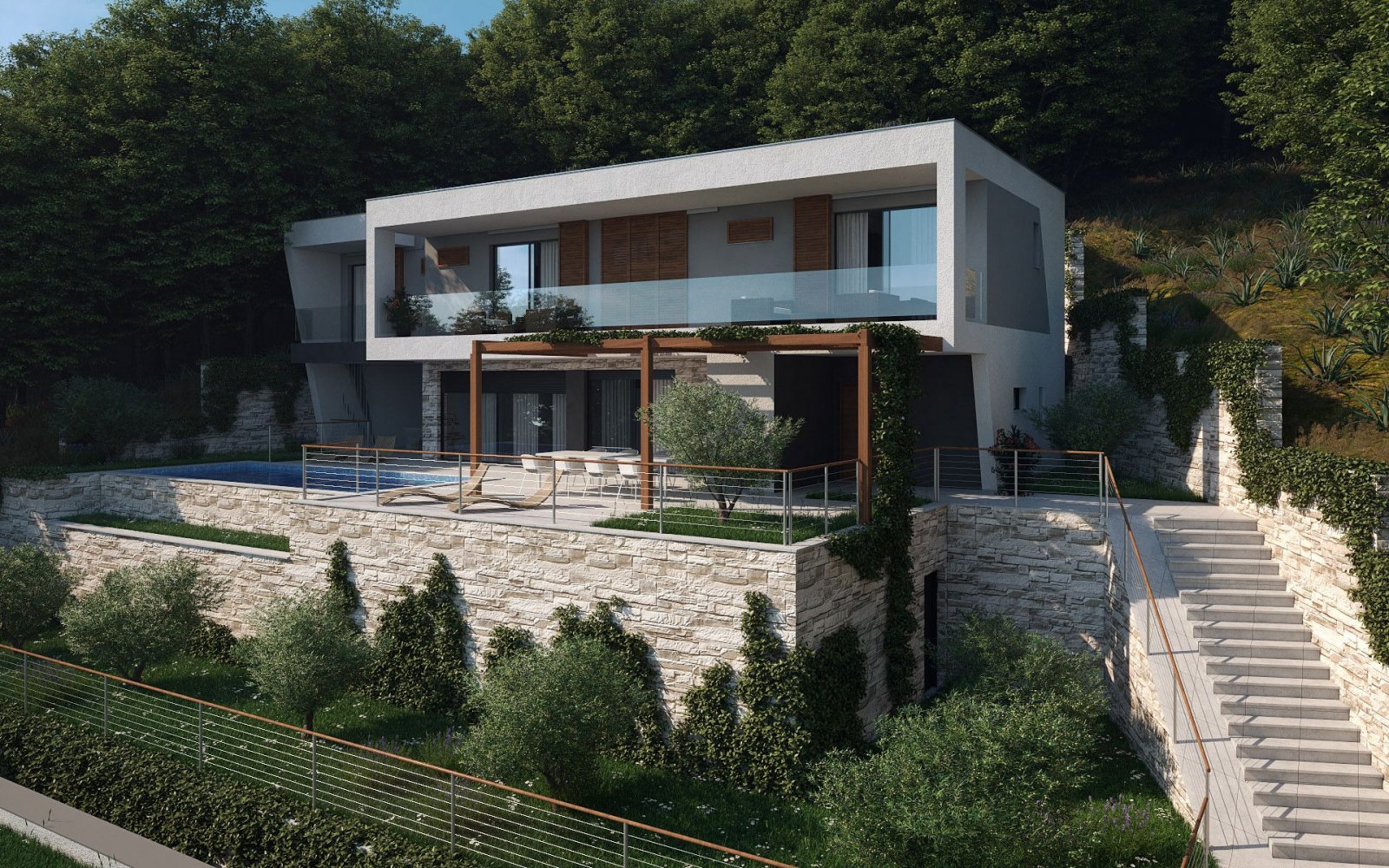 Grundstück und Projekt für zwei Villen in ruhiger Lage mit Panoramablick, Borak Omiš