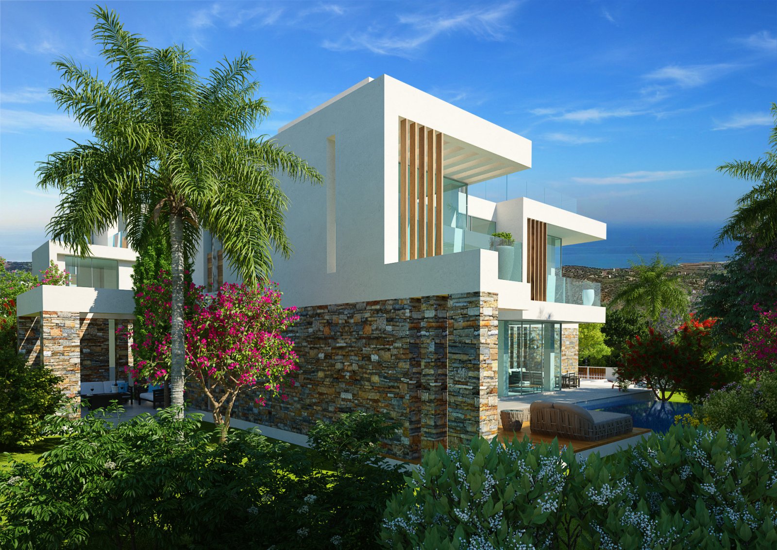 Wunderschöne Villa (4+1 Schlafzimmer) mit großem Grundstück, Dachgarten und Swimmingpool am Golfplatz in Zypern.