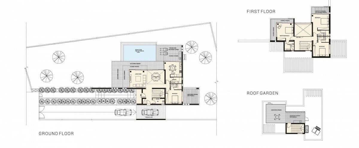Wunderschöne Villa (4+1 Schlafzimmer) mit großem Grundstück, Dachgarten und Swimmingpool am Golfplatz in Zypern.
