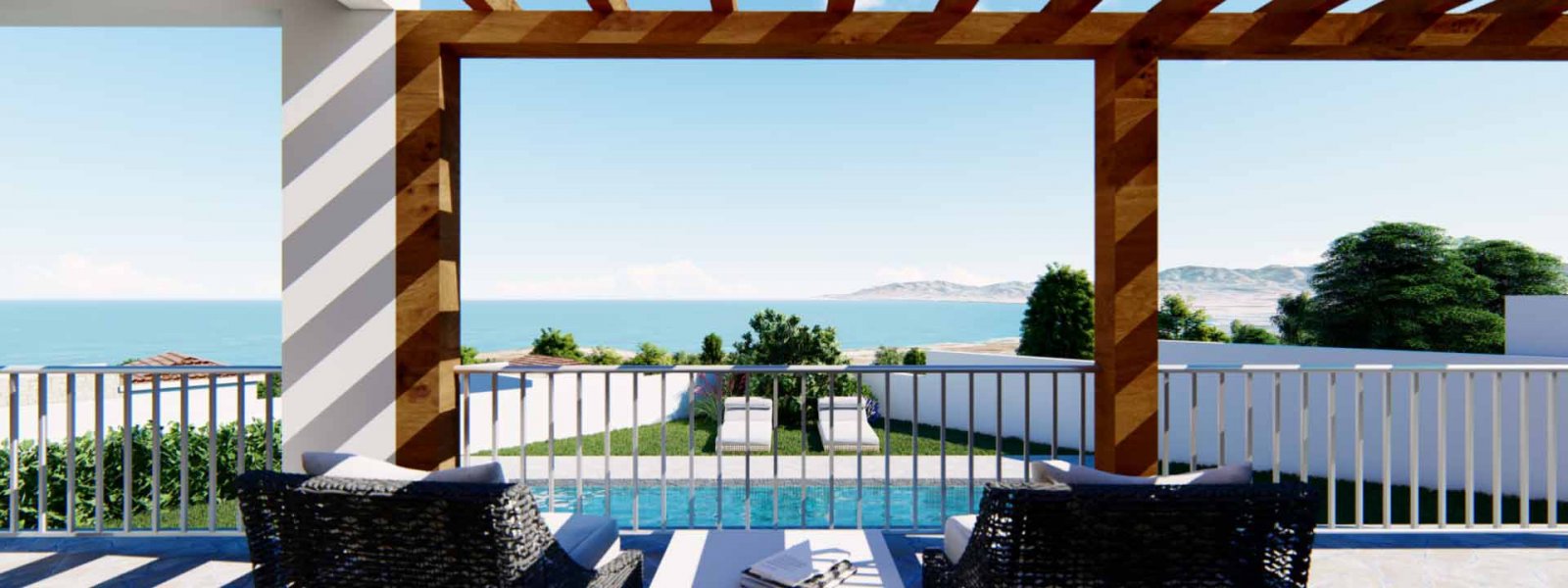 Luxuriöse Villa mit Pool und Meerblick auf großem Grundstück