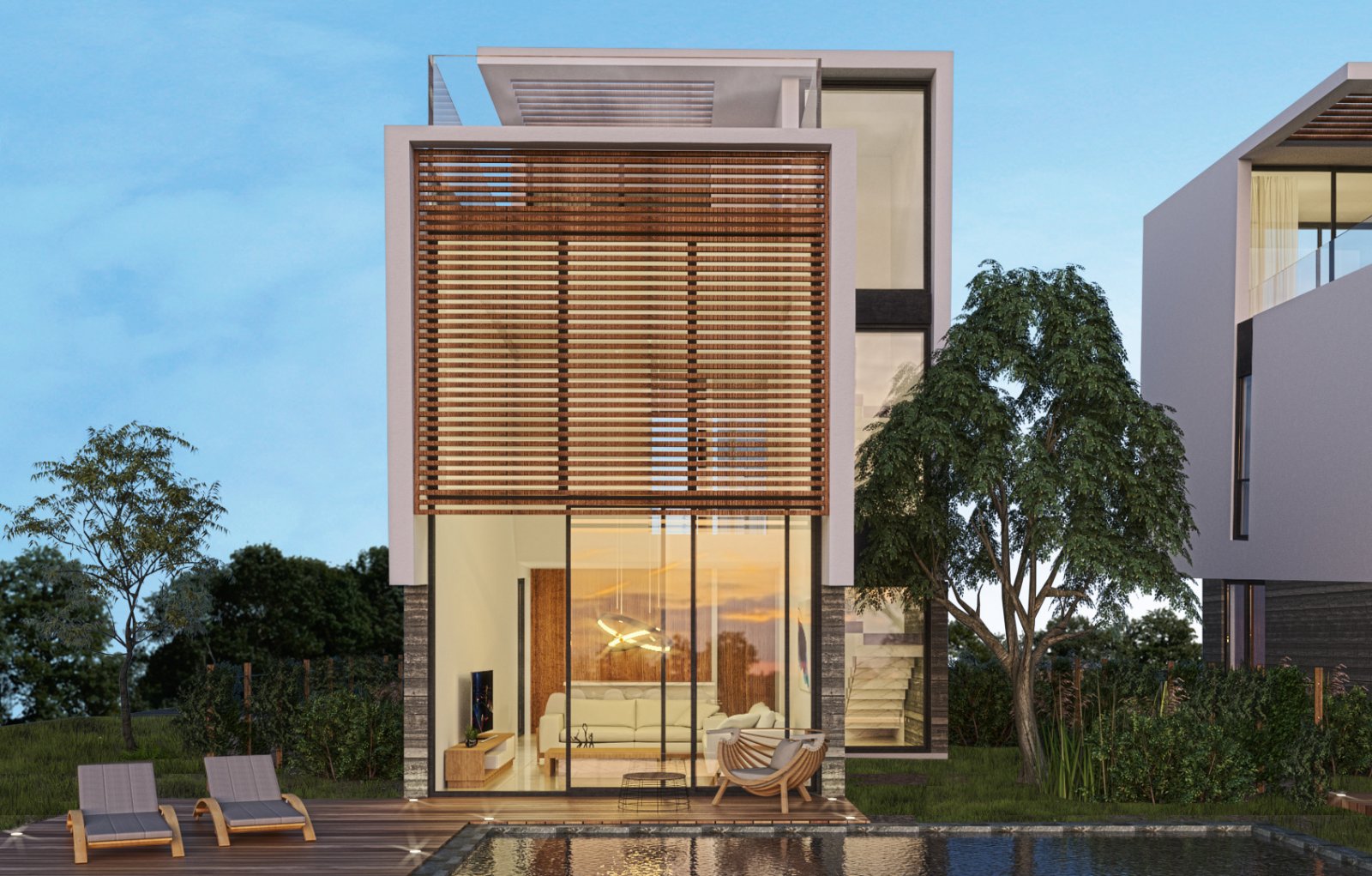 Luxuriöse Villa mit 3+1 Schlafzimmern, zwei Badezimmern, Swimmingpool und herrlichem Meerblick