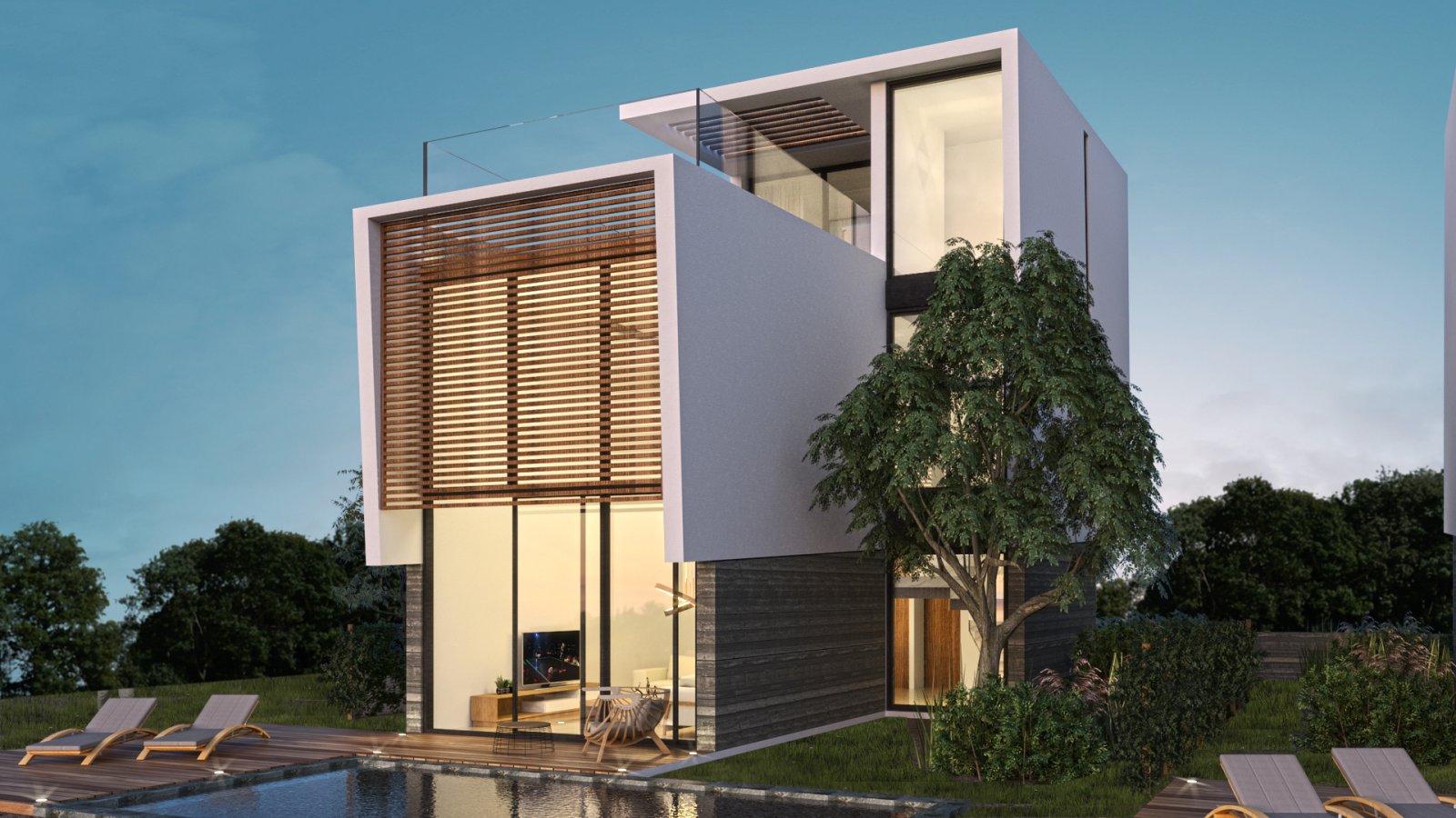 Luxuriöse Villa mit 3+1 Schlafzimmern, zwei Badezimmern, Swimmingpool und herrlichem Meerblick