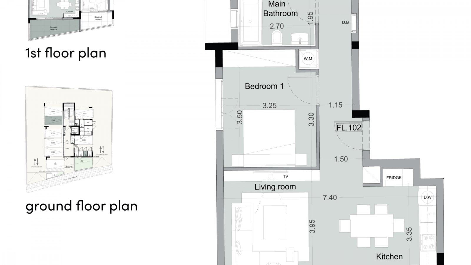 Luxuriöse Dreizimmerwohnung → abgeschlossene Wohnanlage am Meer → Limassol