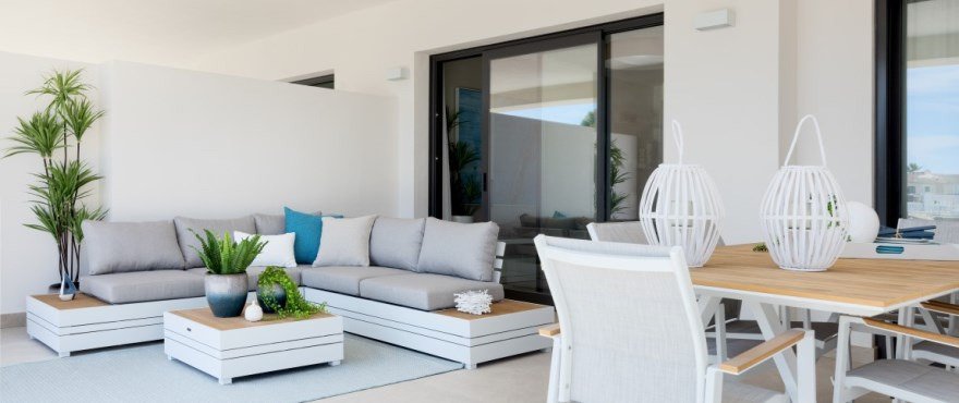 Elegantes Apartment, moderner Komplex in der Nähe von Playa Ancha → Costa del Sol