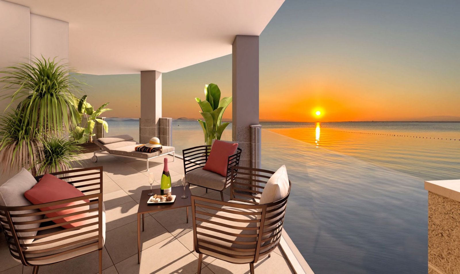 Vollständig möblierte Apartments → Meer- und Poolblick → La Manga del Mar Menor