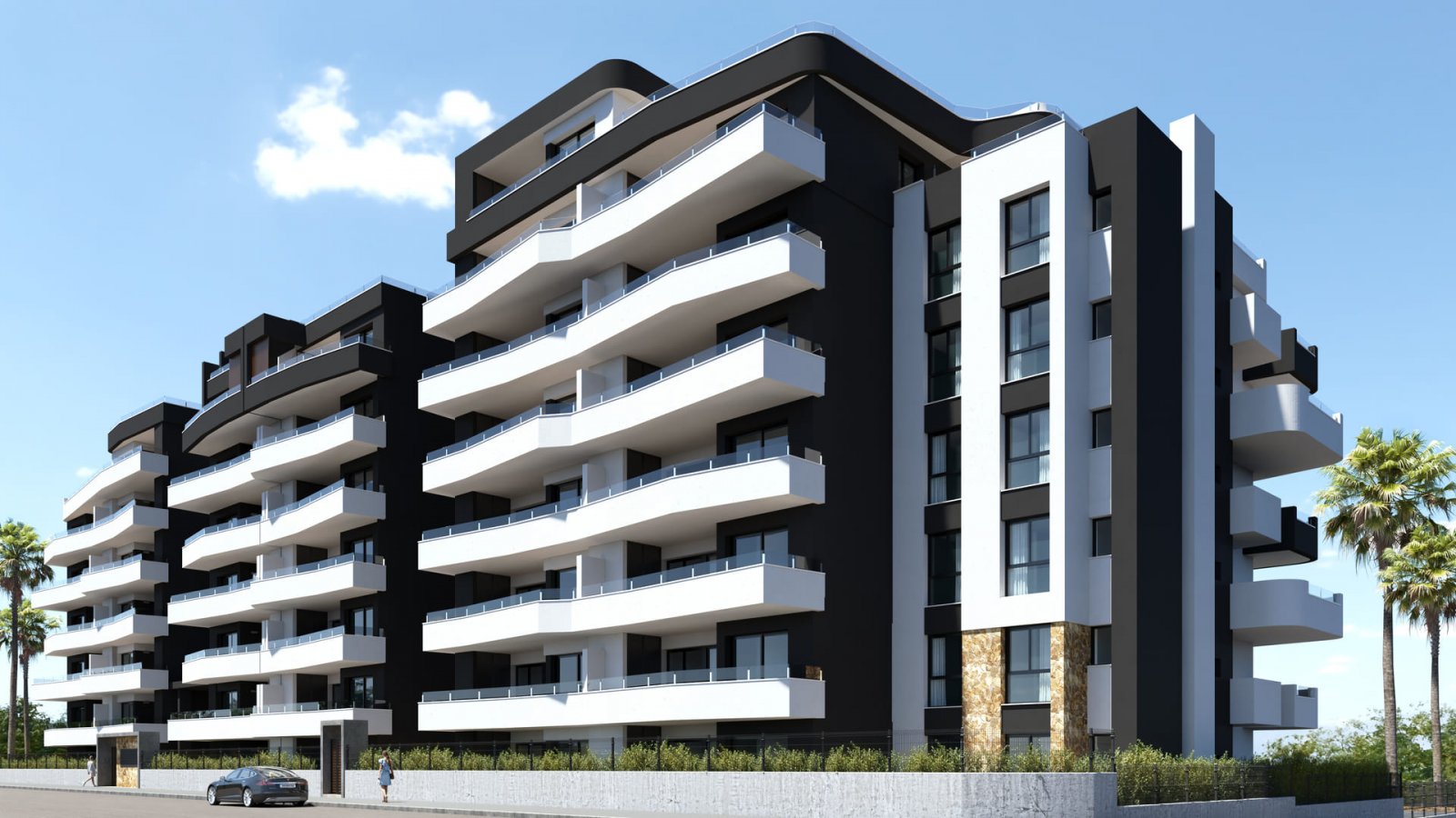 Sonnige Wohnung → private Terrassen, Pool und Garten → San Miguel de Salinas