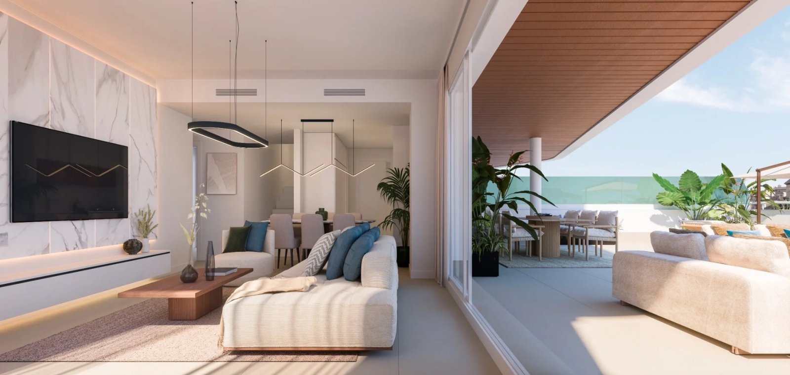 Modernes Apartment mit Meerblick, Solarium und Pool in Torrox