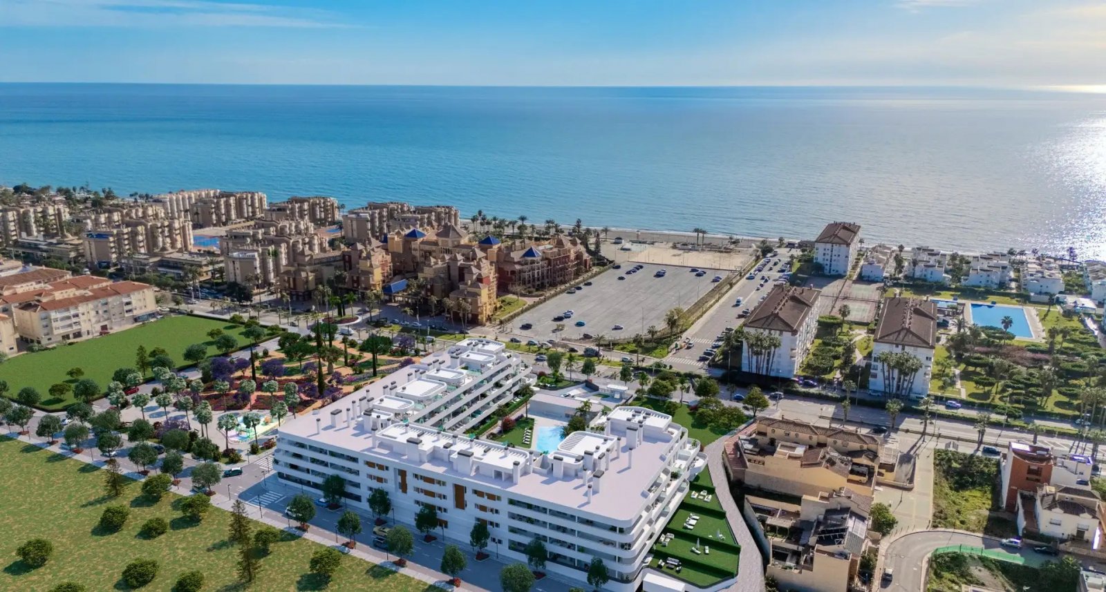 Modernes Apartment mit Meerblick, Solarium und Pool in Torrox