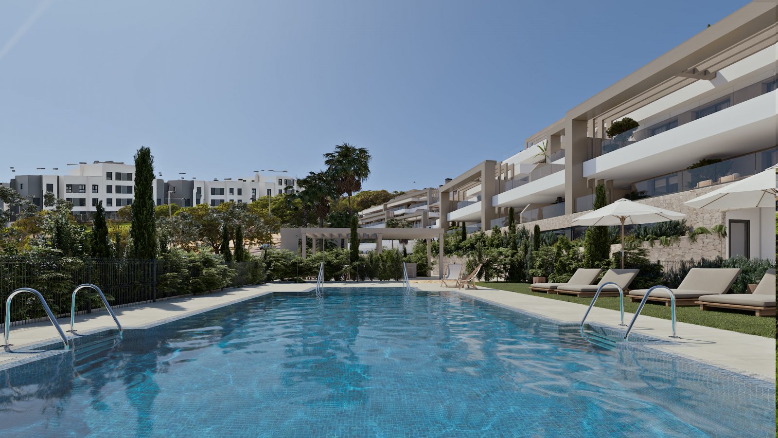 Exklusive Residenz → 1 km vom Meer und Gemeinschaftspool entfernt → Estepona