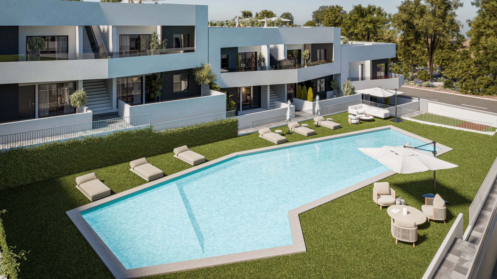 Moderne Apartments mit privatem Garten und Swimmingpool, San Miguel de Salinas