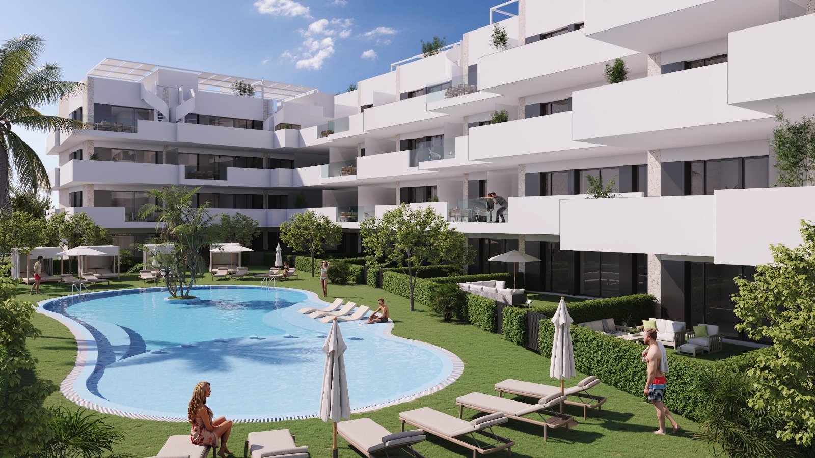 La Nucía, Alicante: Moderne Apartments mit Terrasse, Gemeinschaftspool und Garten, La Nucía 