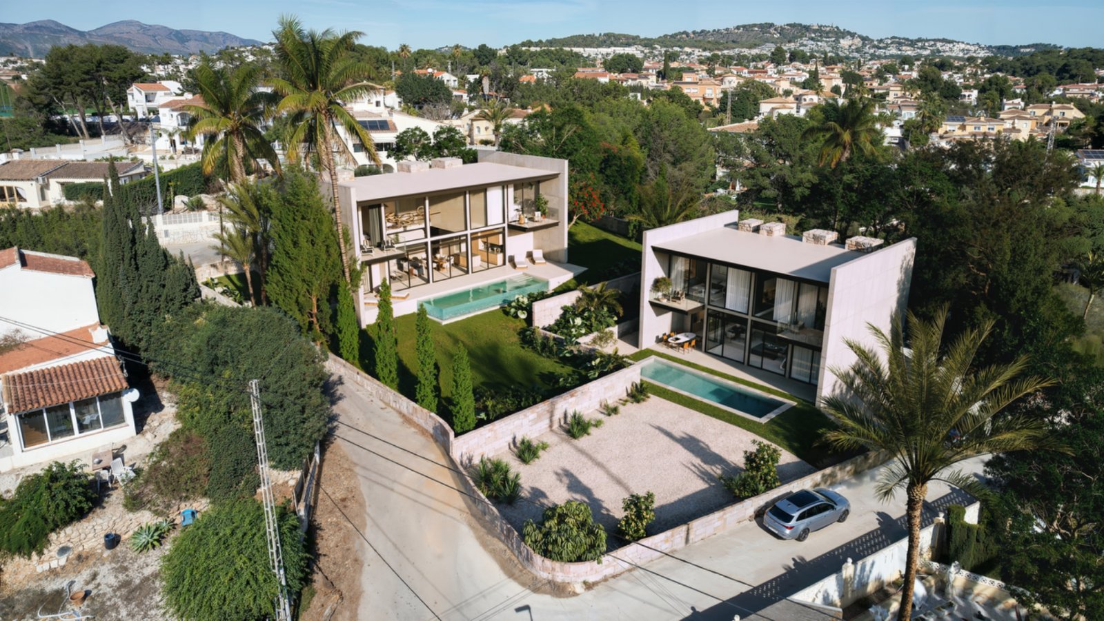 Exklusive freistehende Häuser mit Meer- und Bergblick, 1 km von der Küste entfernt, Calpe