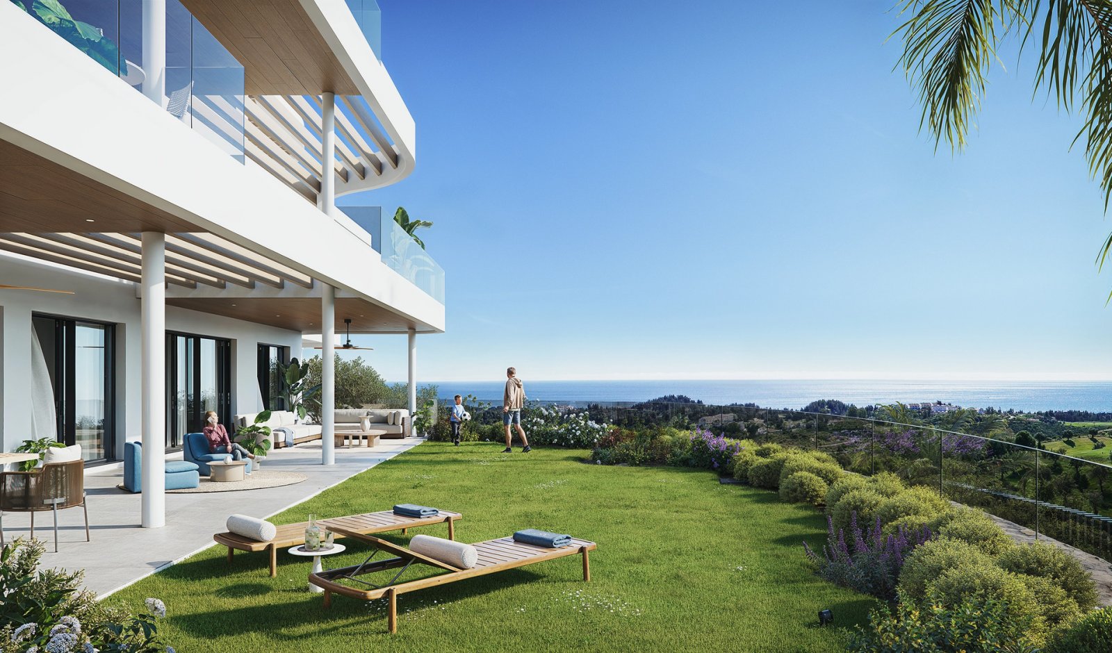 Moderne Apartments, Meerblick und in der Nähe des Golfplatzes Las Lagunas de Mijas