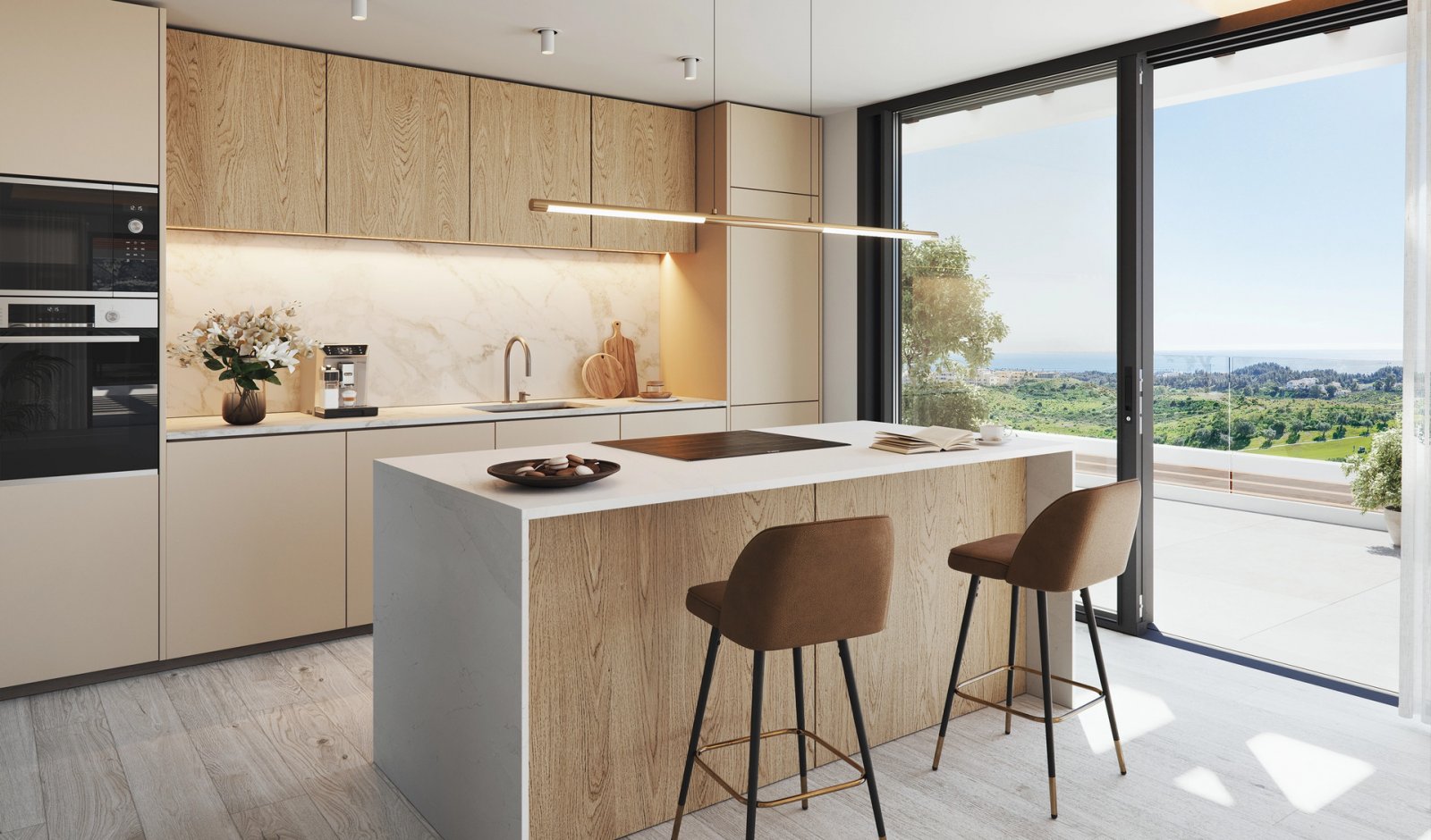 Moderne Apartments, Meerblick und in der Nähe des Golfplatzes Las Lagunas de Mijas