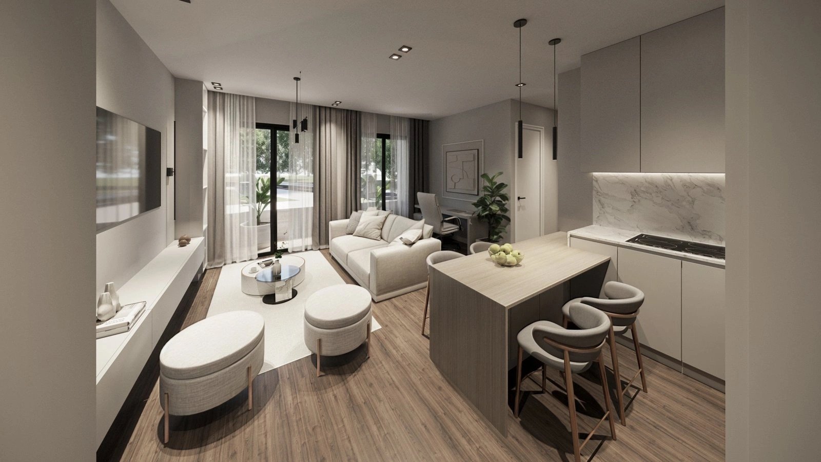 Moderne Apartments, 2 km vom Meer entfernt und mit Swimmingpool, Las Lagunas de Mijas