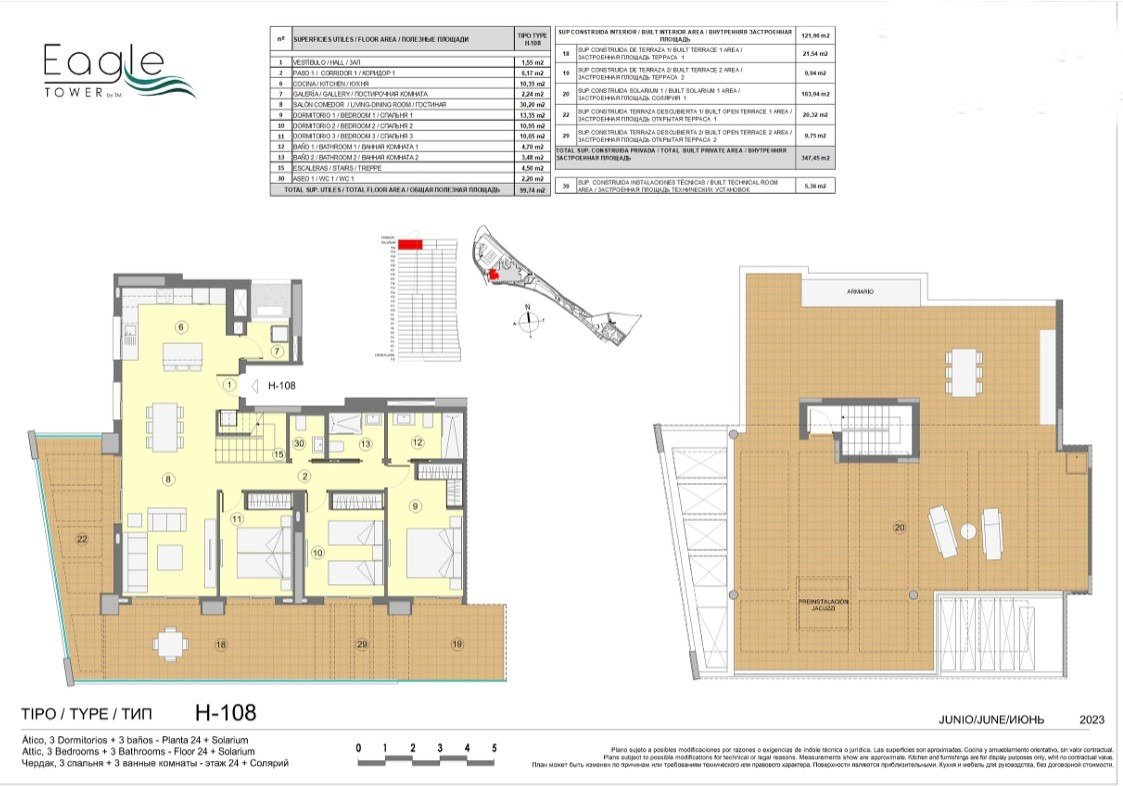 Luxuriöses Duplex-Penthouse mit offener Dachterrasse und Meerblick in Benidorm