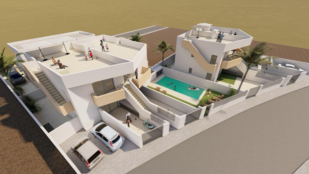 Exklusives Doppelhaus mit privatem Pool, 150 m vom Meer entfernt, Mazarrón, Murcia
