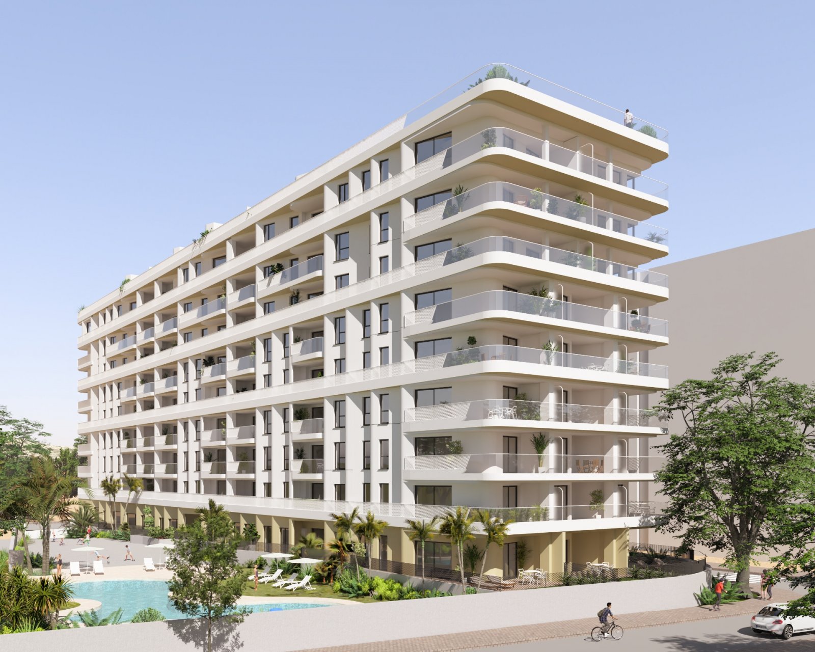Modernes Dreizimmer-Apartment mit Terrasse und Meerblick in der Nähe des Strandes von Villajoyosa