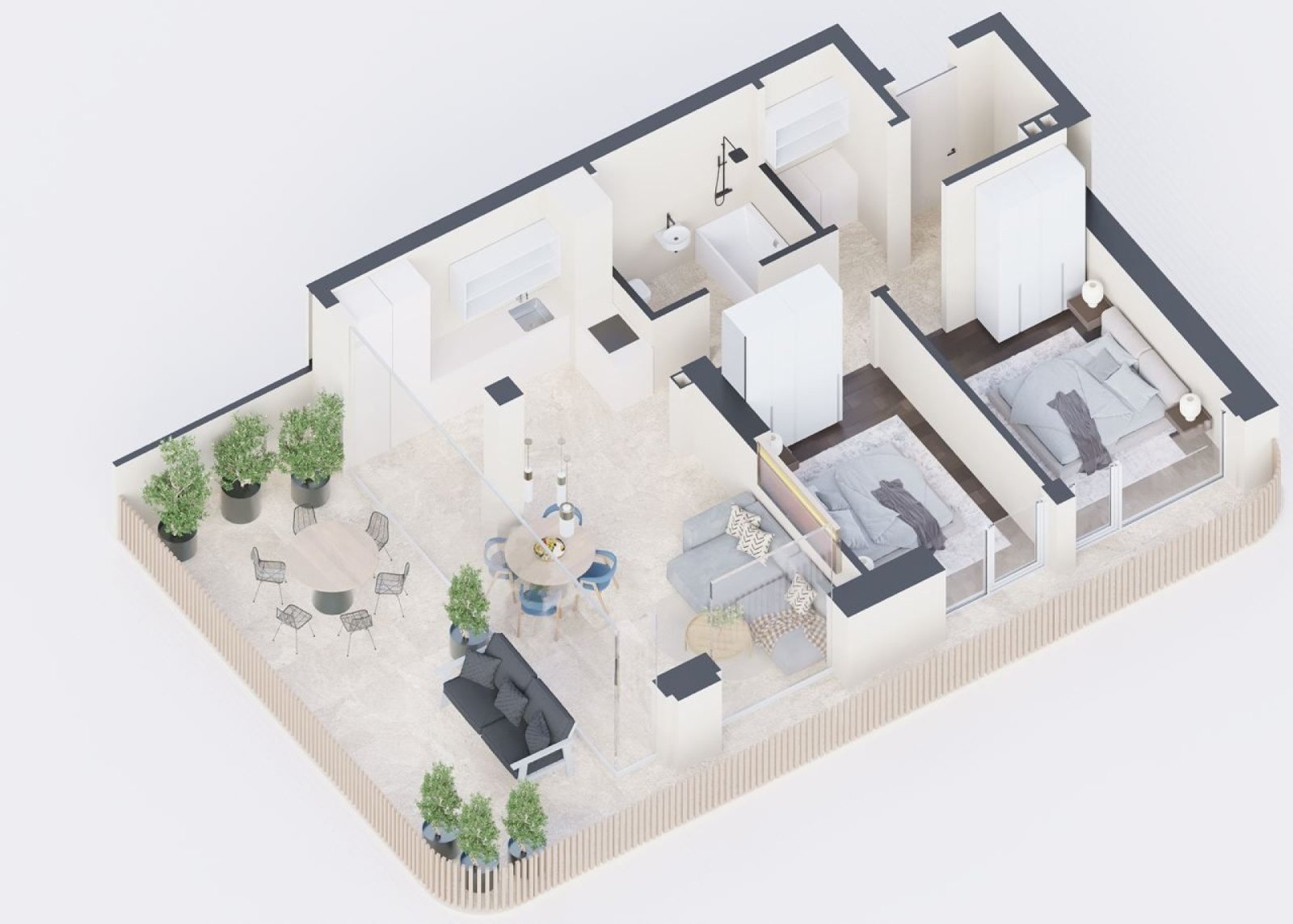 Drei-Zimmer-Wohnung im Komplex SeaView in Varna