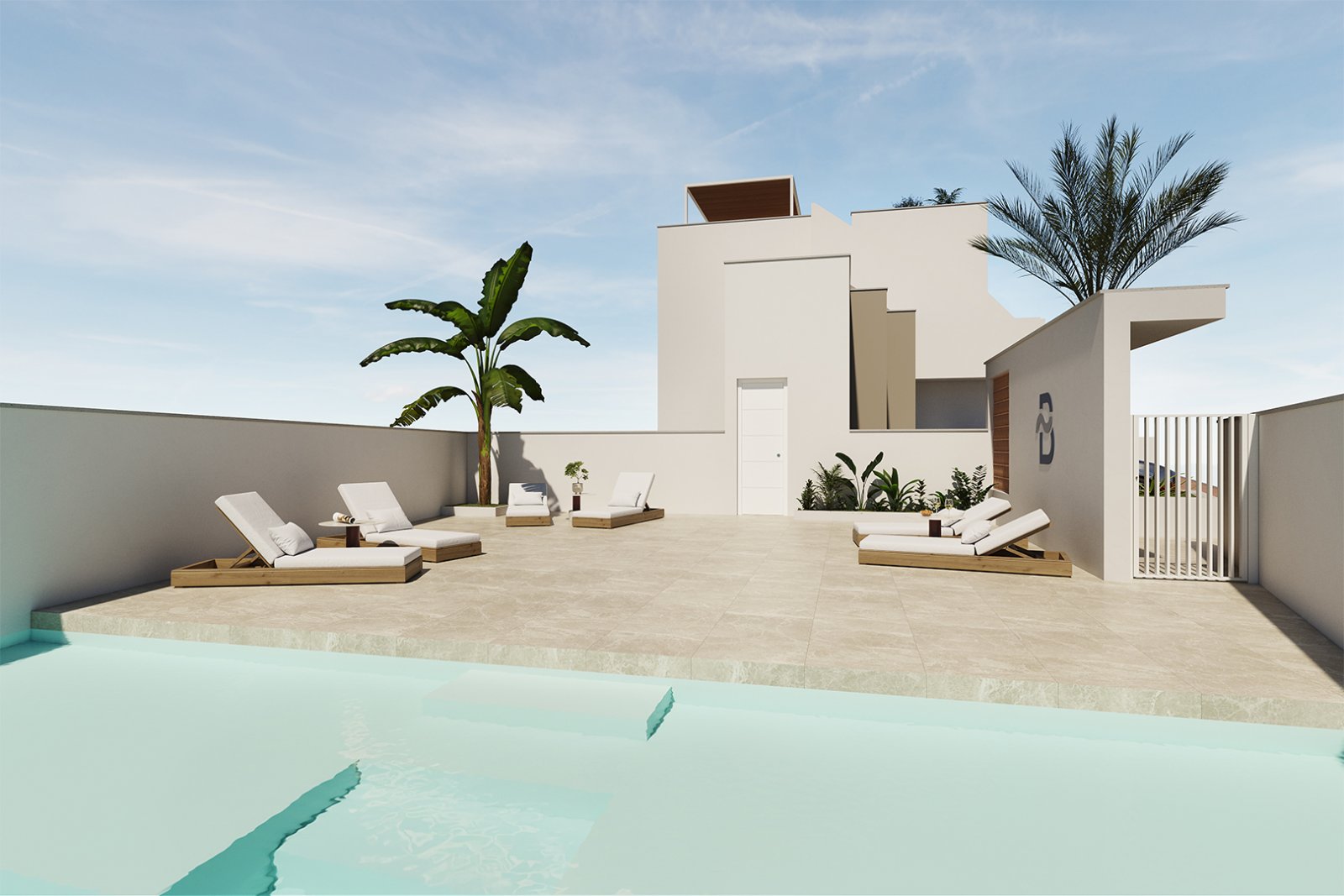 Moderner Bungalow, privater Pool am Meer, San Pedro del Pinatar