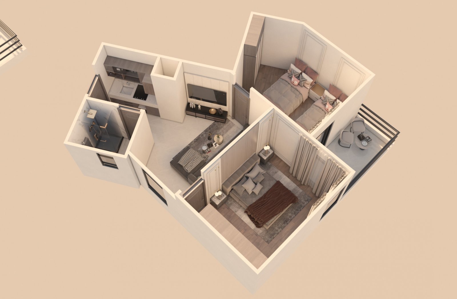 Drei-Zimmer-Wohnung mit Meerblick und Ratenzahlungsplan – Investitionsmöglichkeit in Hurghada