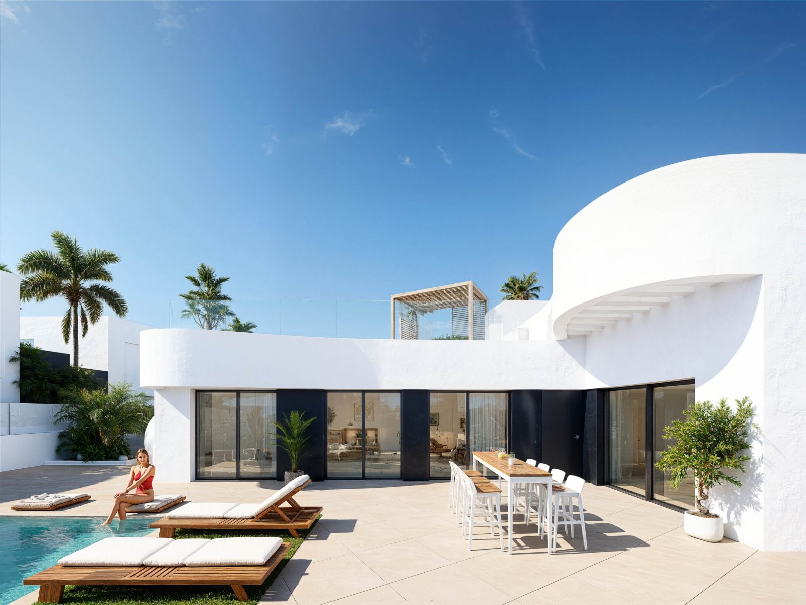 Exklusives freistehendes Haus mit Pool, nur 1 km vom Golfplatz in Algorfa entfernt