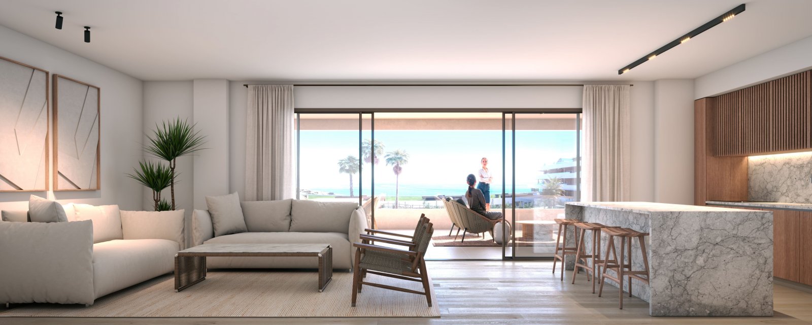 Moderne Apartments 1 km vom Meer entfernt mit Terrasse und Pool, Manilva