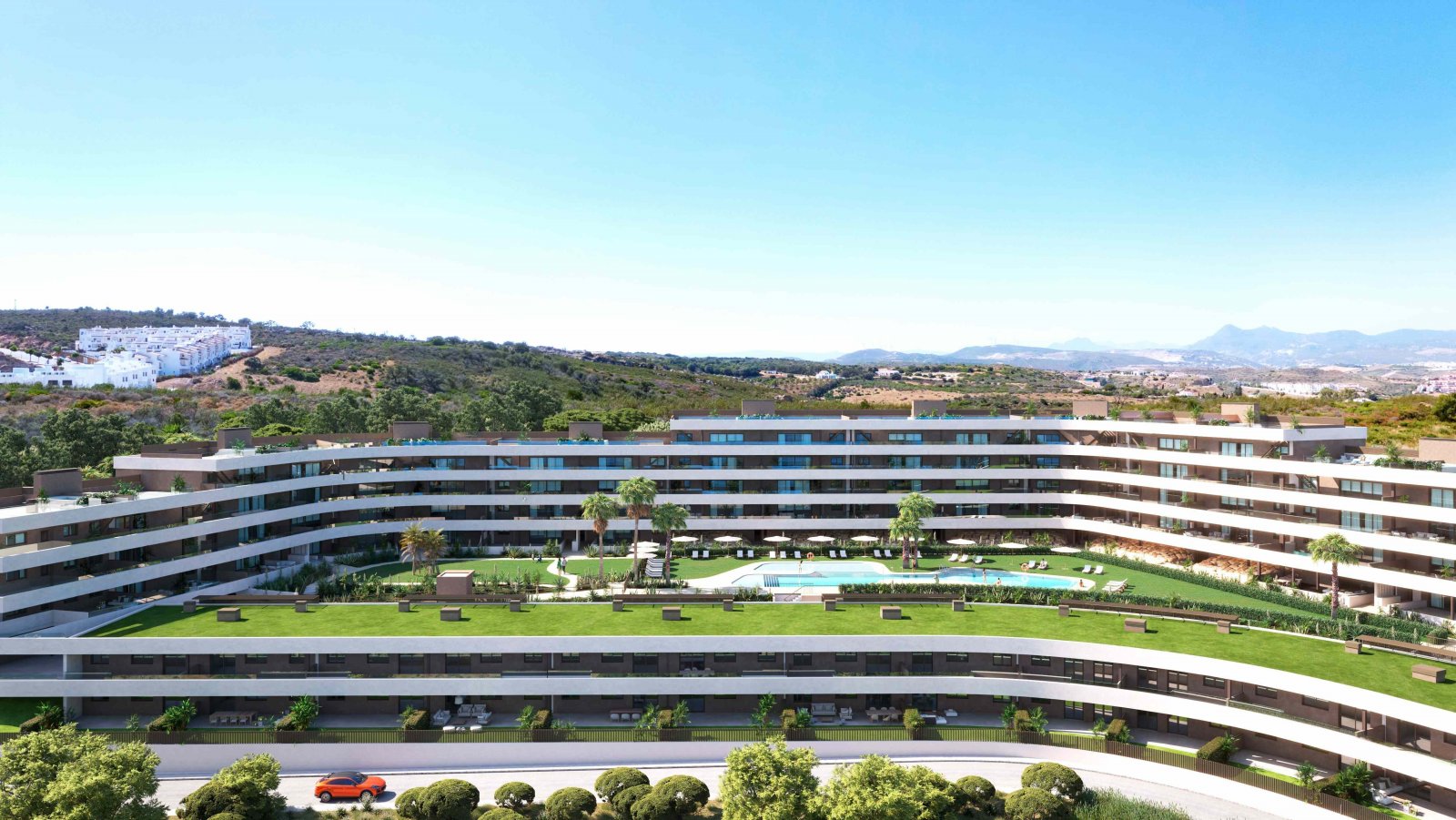 Luxuriöse Apartments, 1 km vom Meer entfernt mit Terrassen und privaten Gärten, Manilva