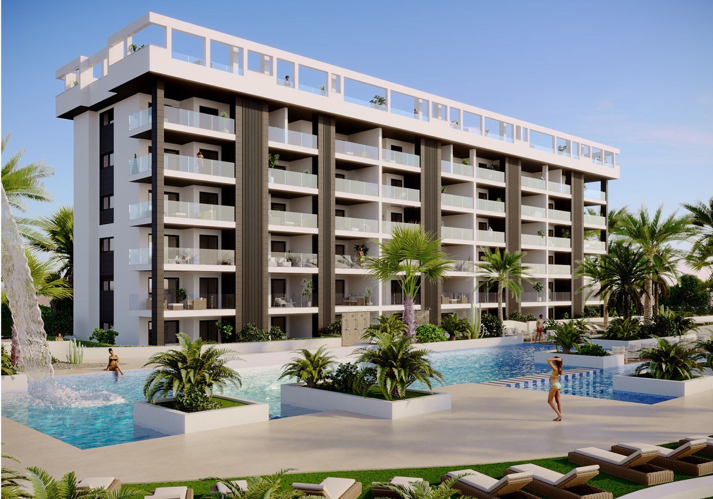 Moderne Wohnung im 1. Stock mit Terrasse, 1 km vom Meer entfernt, Torrevieja