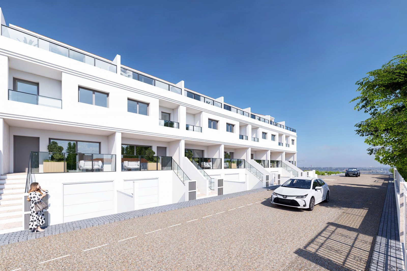 Moderne Stadthäuser, private Terrassen und Pool, Rafal