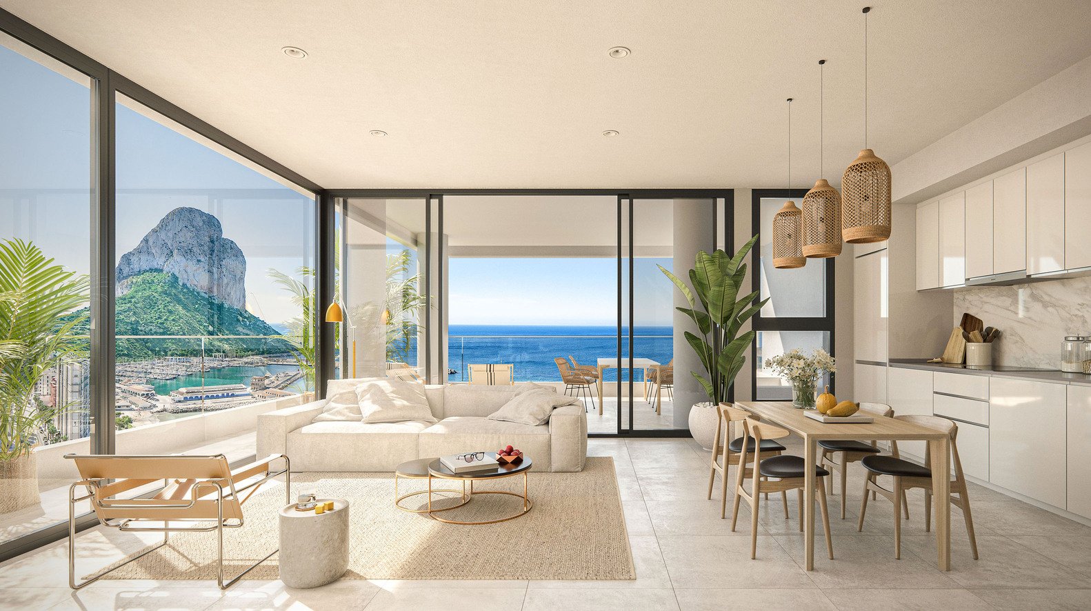 Moderne Apartments und Penthäuser, 100 m vom Meer entfernt, Calpe
